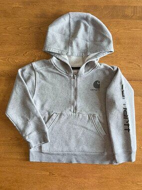 Carhartt half-zip gray logo hoodie 4T